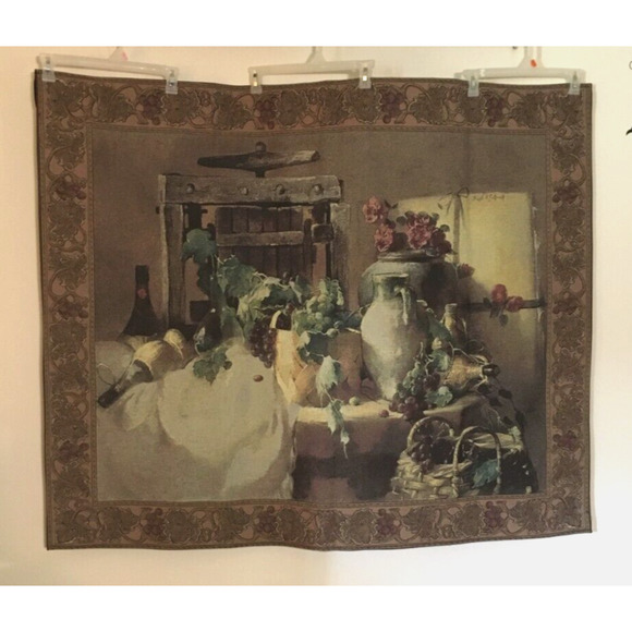Large Wall Tapestry Wine & Roses Joseph Sulkowski Riddle Home & Gift 42x53" - Picture 10 of 10
